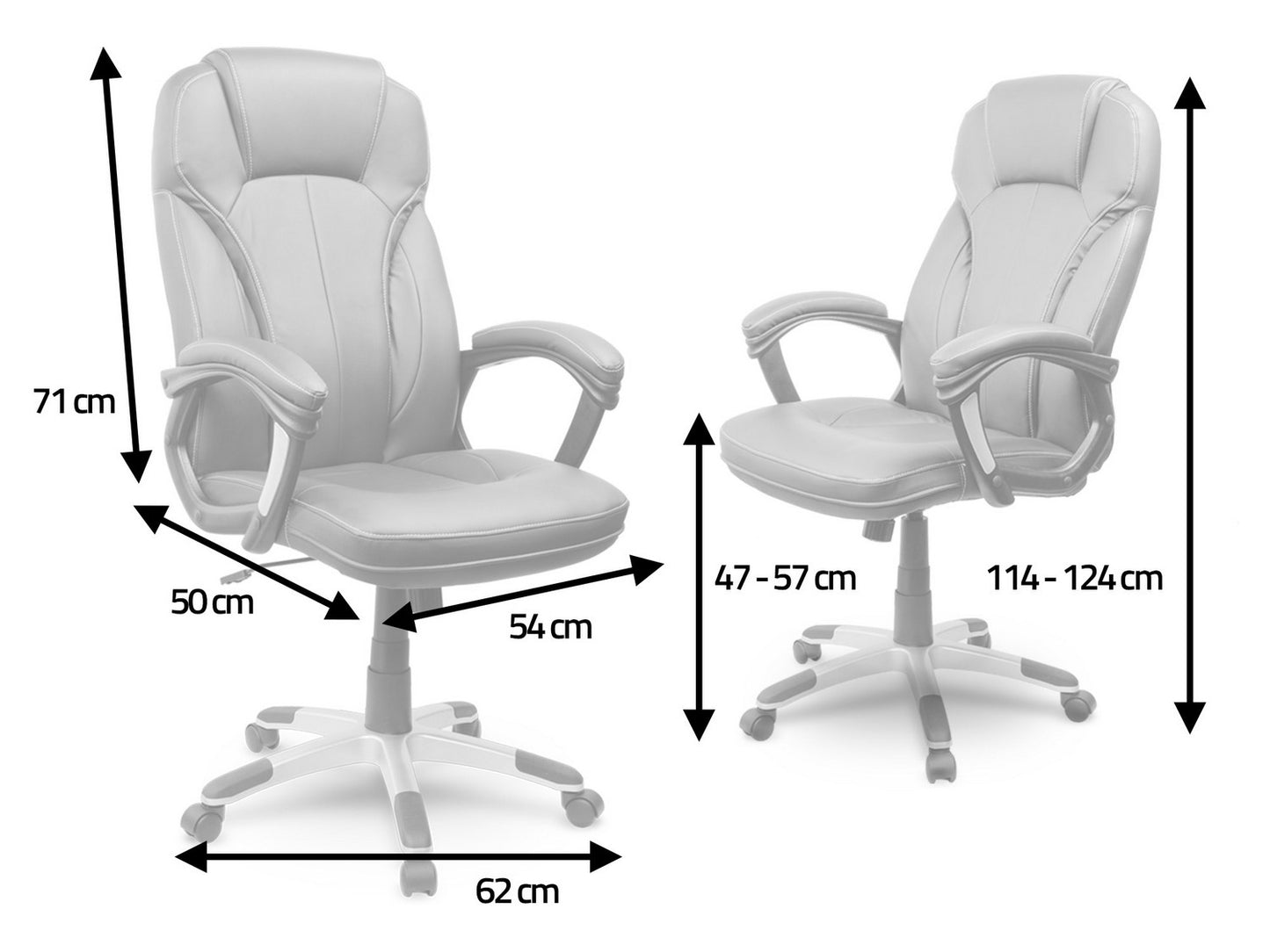 Elegant Leather Office Chair, Sofotel EG-222, Black