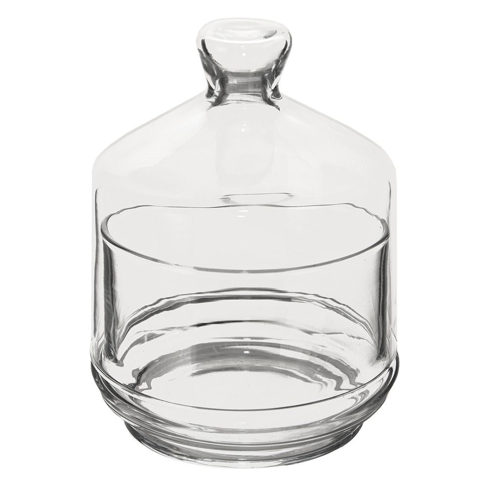 Elegant Lemon Bowl with Lid in Transparent Glass