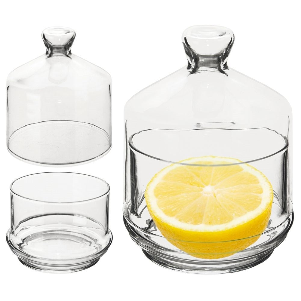 Elegant Lemon Bowl with Lid in Transparent Glass