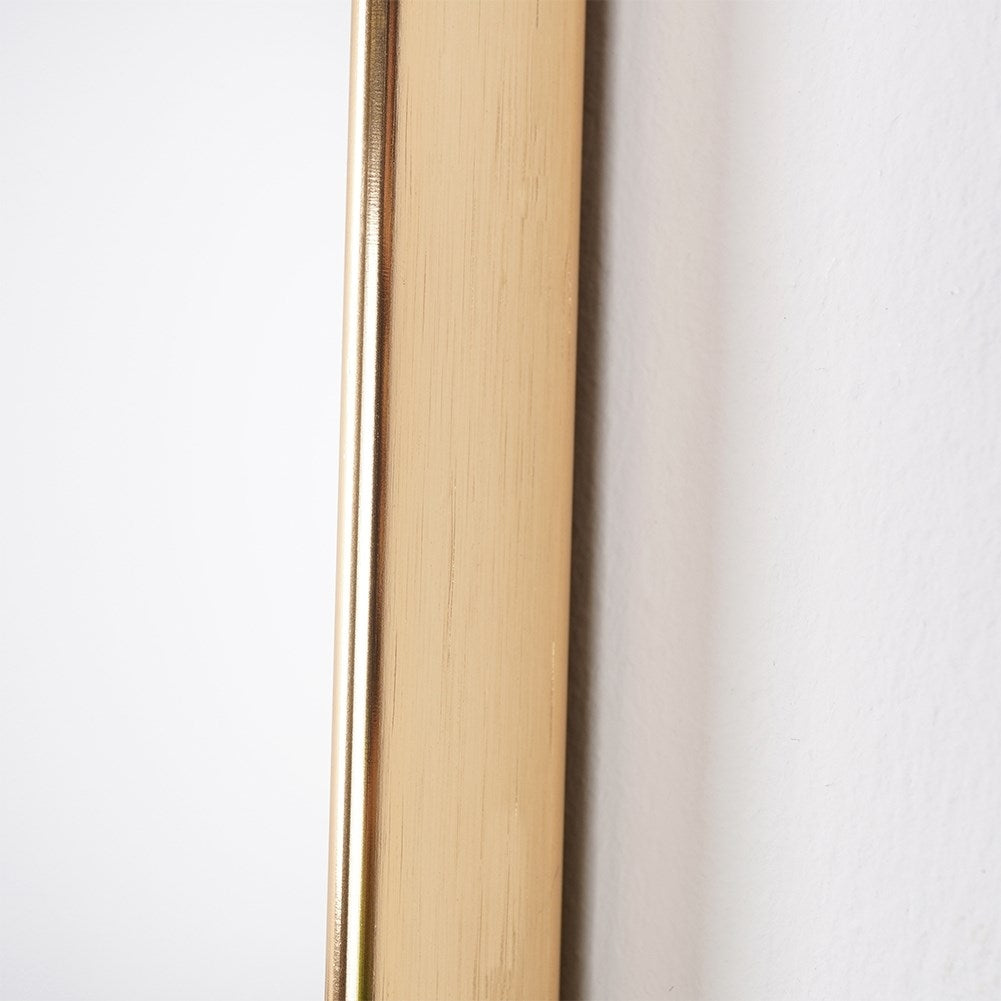 Elegant Oval Wall Mirror with Gold Metal Frame