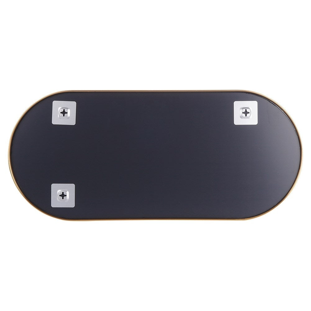 Elegant Oval Wall Mirror with Gold Metal Frame