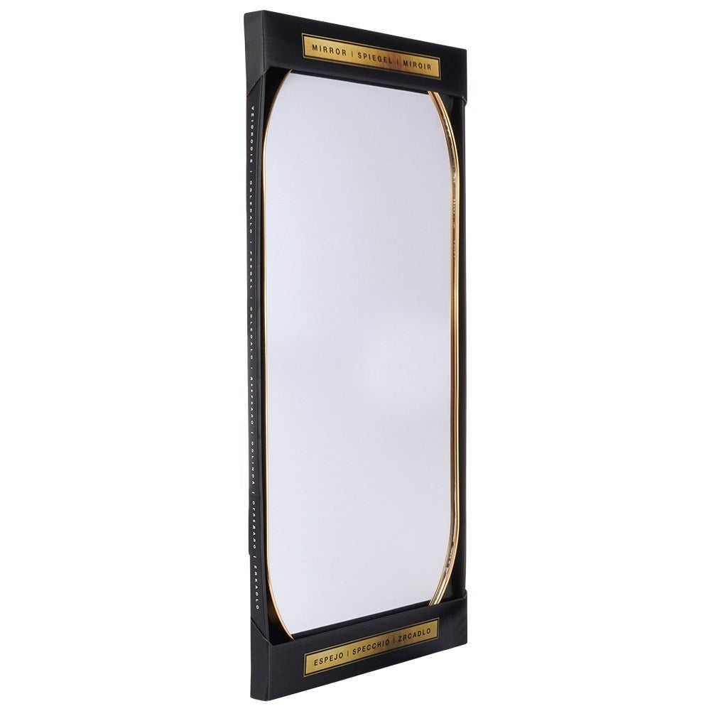 Elegant Oval Wall Mirror with Gold Metal Frame
