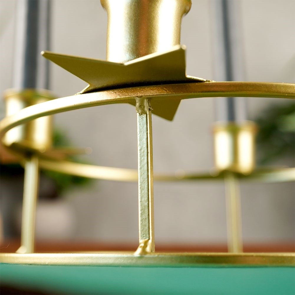 Elegant Round Candlestick in Gold for Four Long Candles
