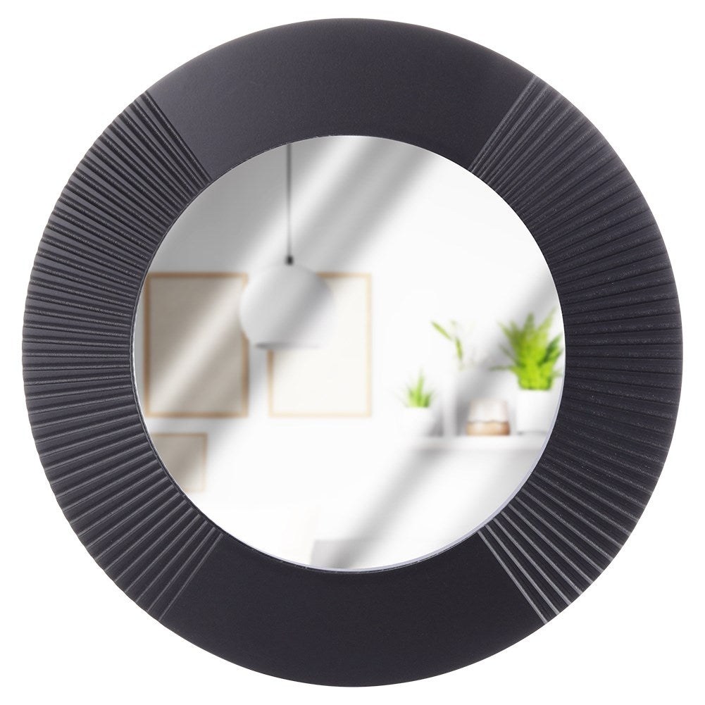 Elegant Round Wall Mirror with Black MDF Frame