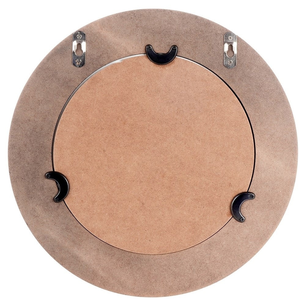 Elegant Round Wall Mirror with Black MDF Frame