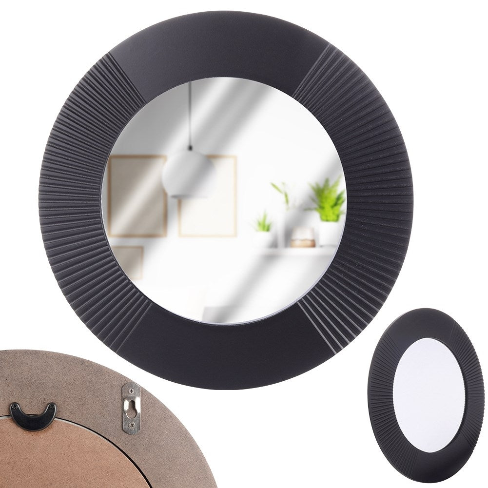 Elegant Round Wall Mirror with Black MDF Frame