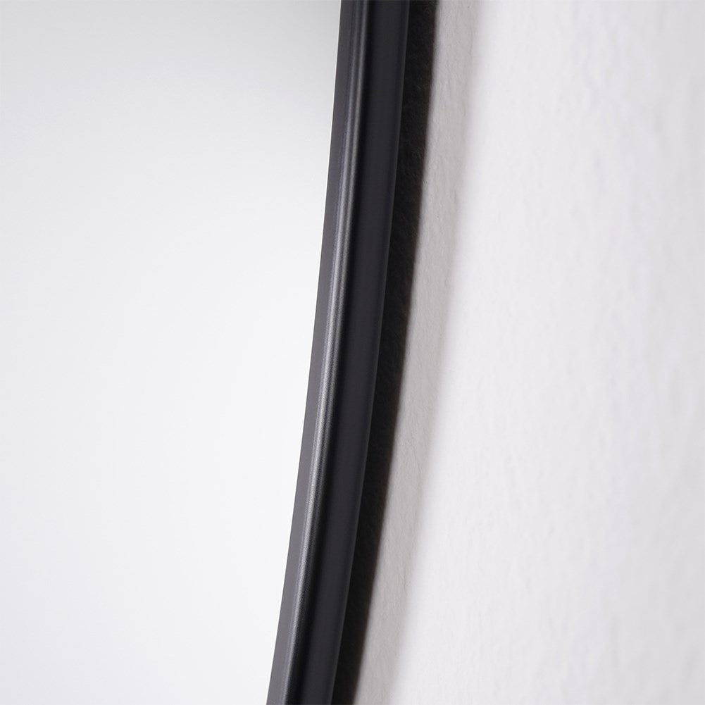 Elegant Round Wall Mirror with Black Metal Frame