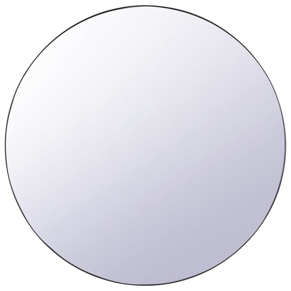 Elegant Round Wall Mirror with Black Metal Frame