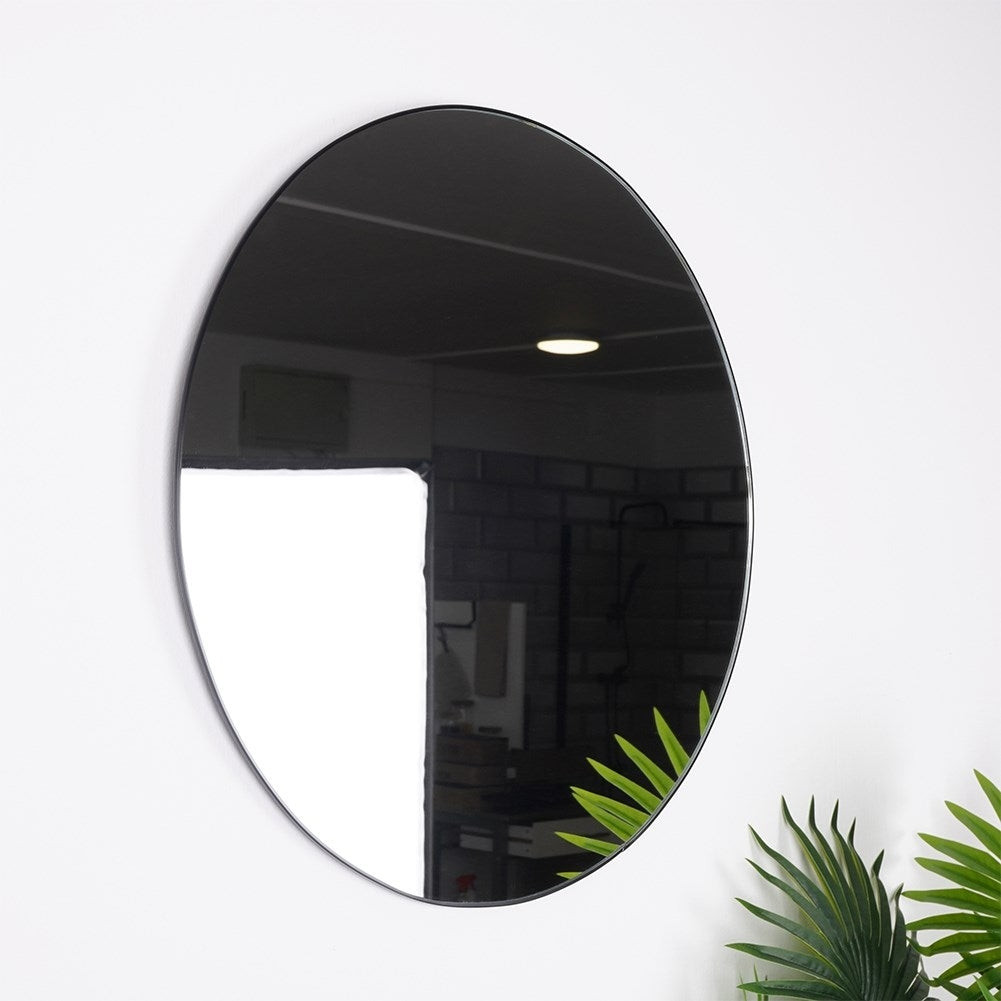 Elegant Round Wall Mirror with Black Metal Frame