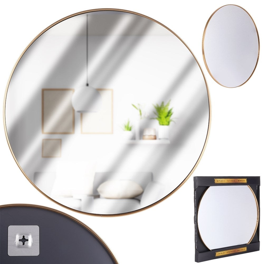 Elegant Round Wall Mirror with Gold Frame