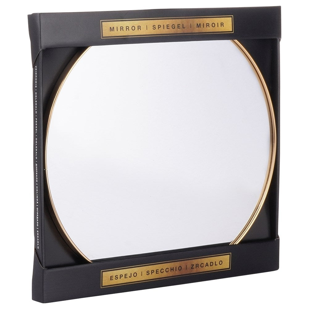 Elegant Round Wall Mirror with Gold Metal Frame