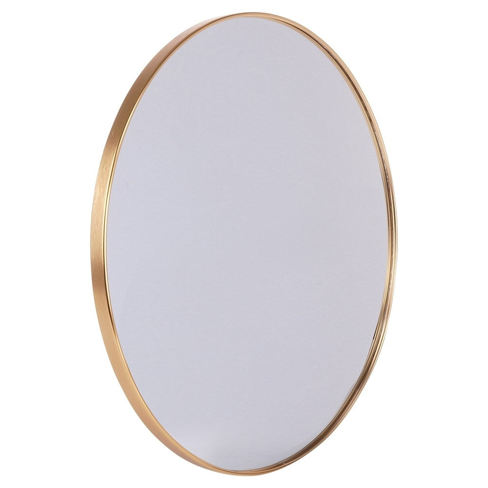 Elegant Round Wall Mirror with Gold Metal Frame
