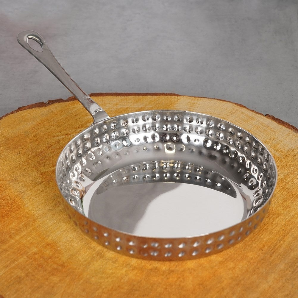 Elegant Serving Bowl in Mini Frying Pan Shape Made of Stainless Steel