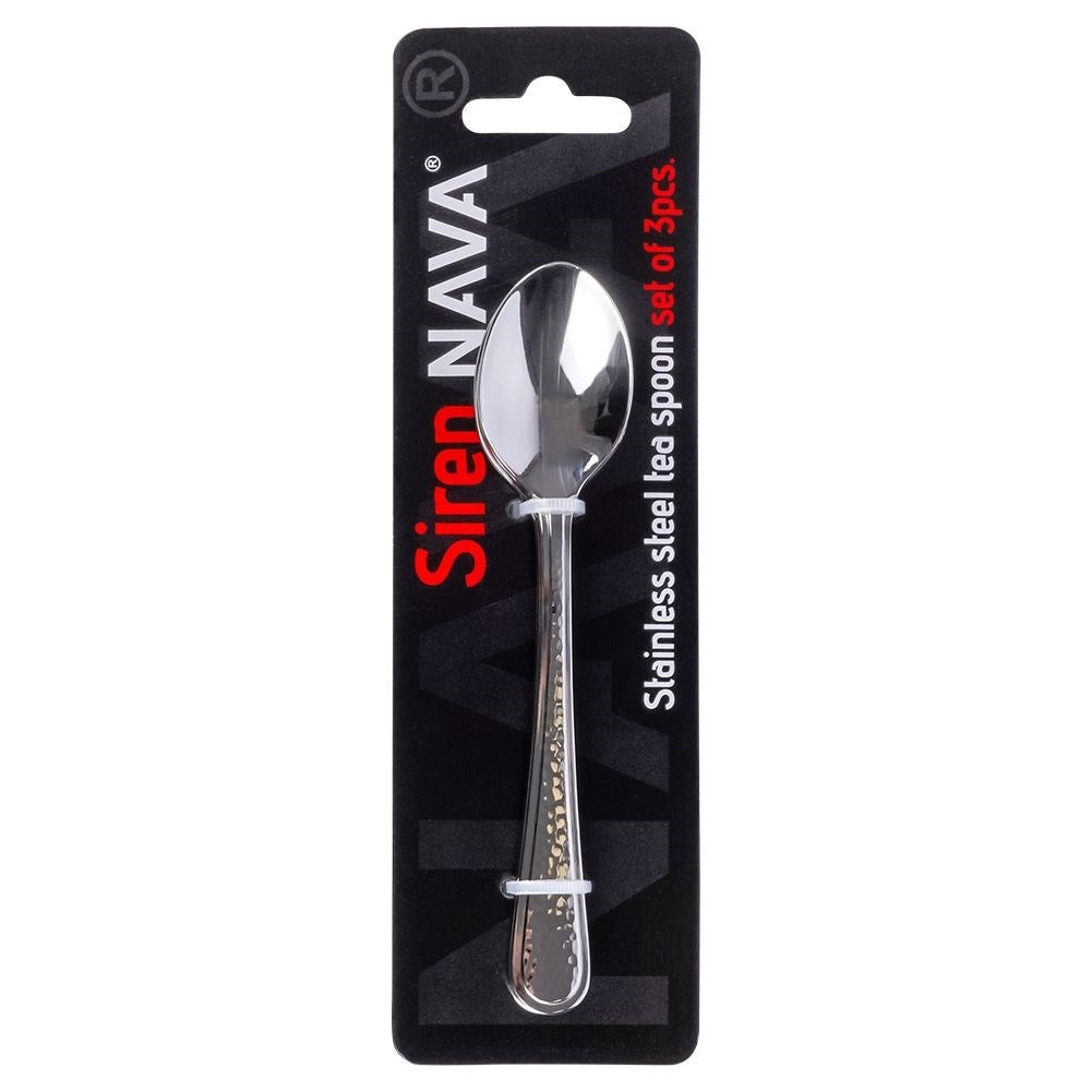 Elegant Stainless Steel Spoon Set - Hammered Finish, Machine Washable
