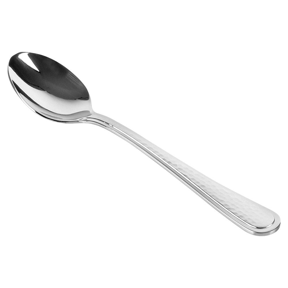 Elegant Stainless Steel Spoon Set - Hammered Finish, Machine Washable