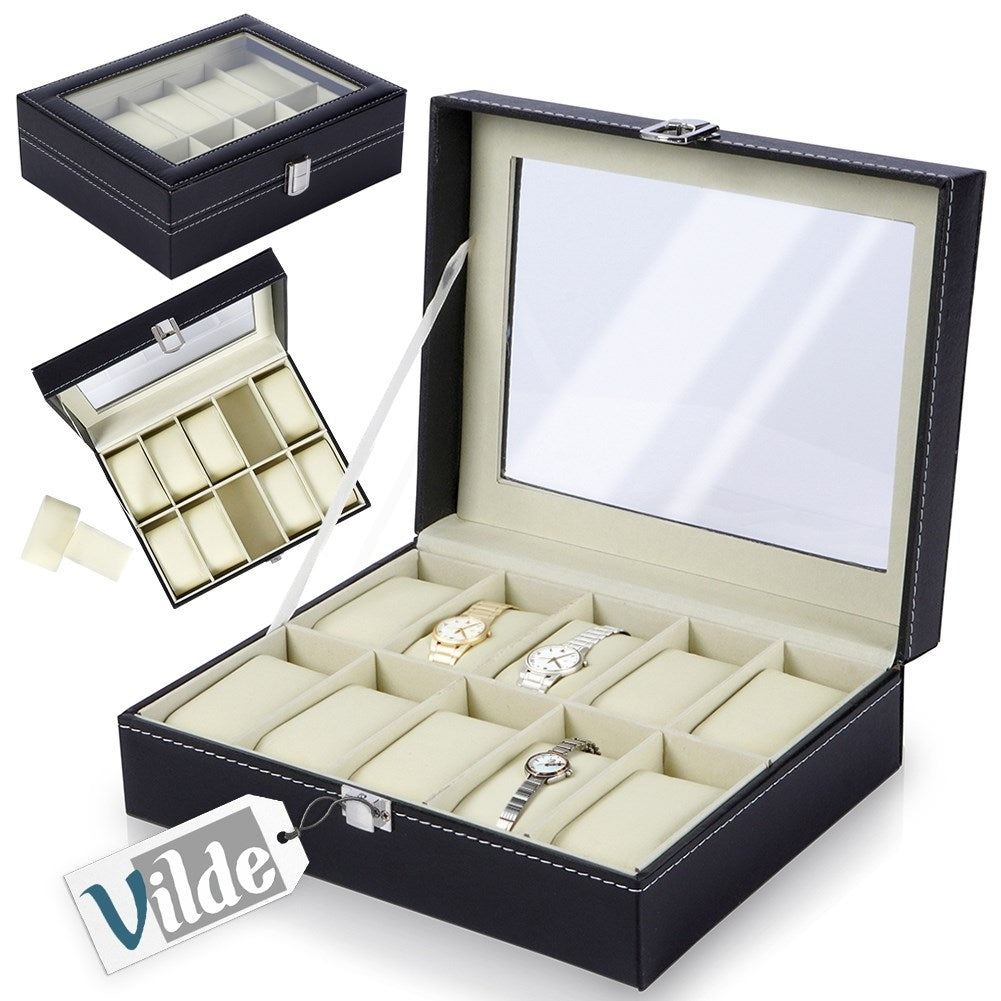Elegant Storage box for 10 Watches and Jewelry