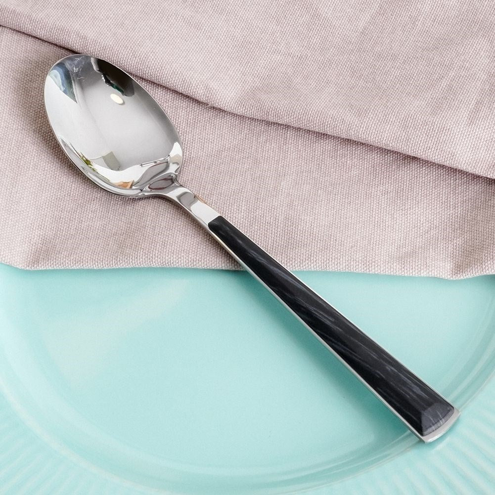 Elegant Tablespoon in Stainless Steel with Wood Imitation