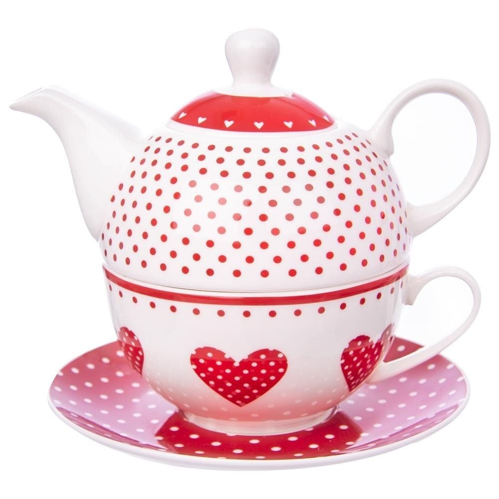 Elegant Tea service in Porcelain with Decoration