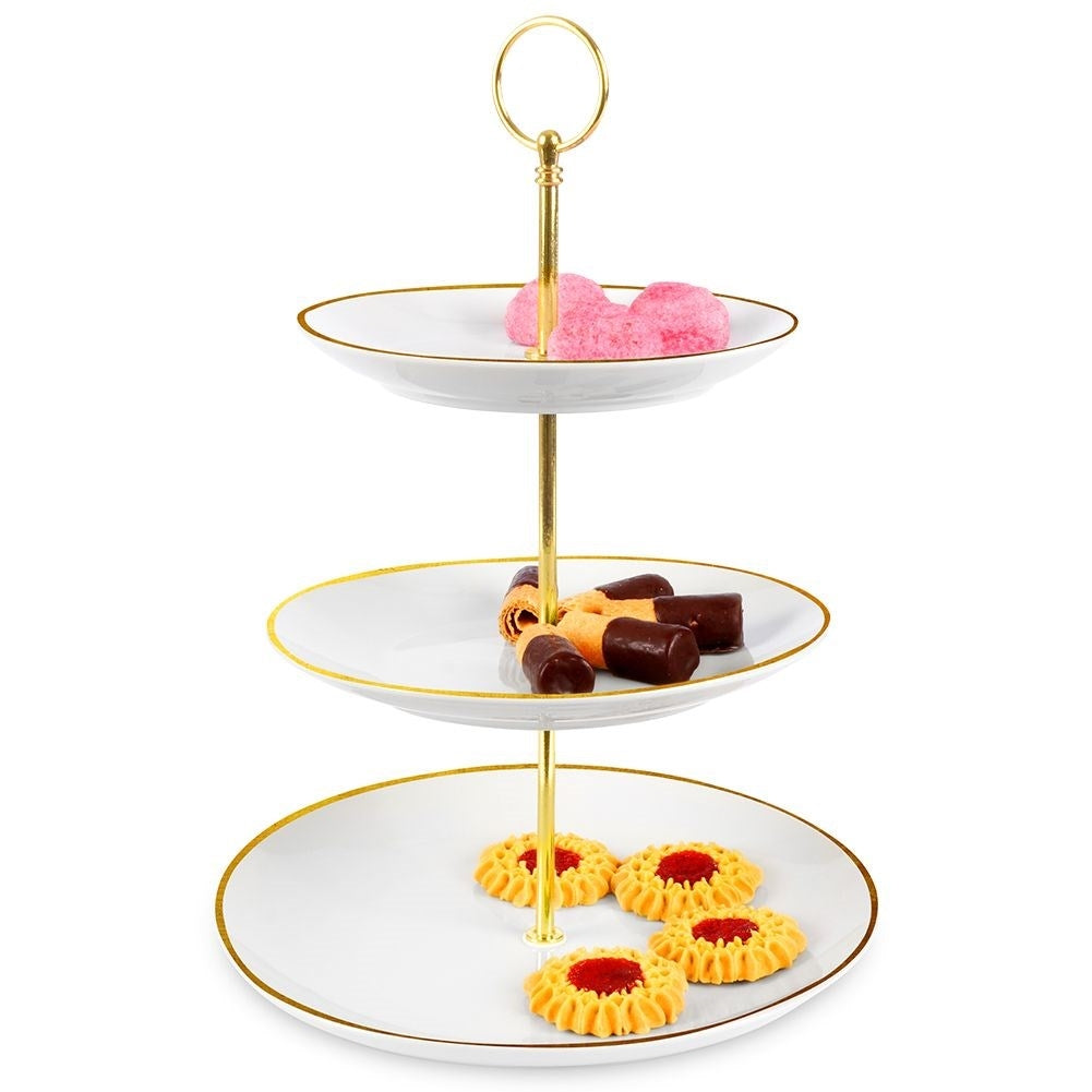 Elegant Three-Tier Cake Tray for Cakes, Fruits and Snacks