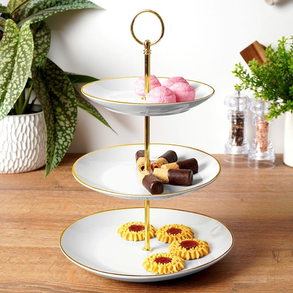 Elegant Three-Tier Cake Tray for Cakes, Fruits and Snacks