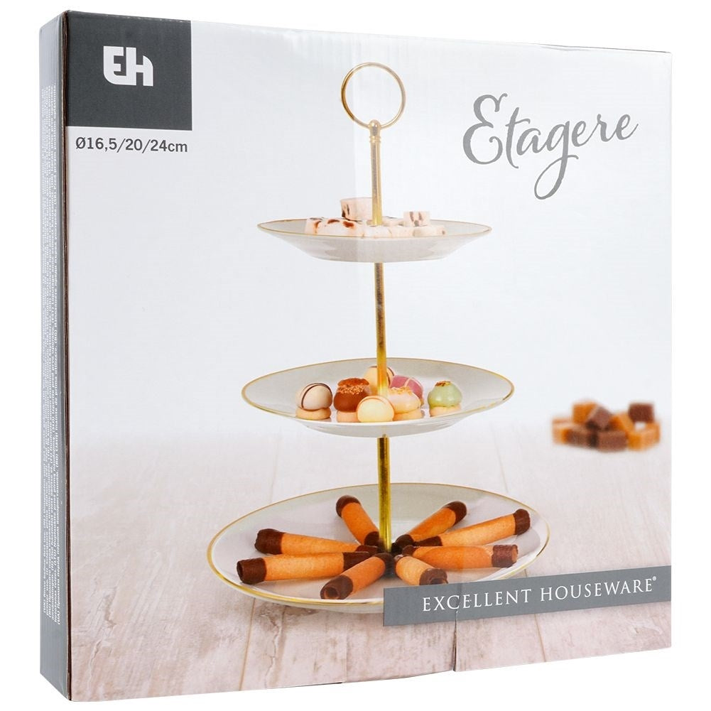 Elegant Three-Tier Cake Tray for Cakes, Fruits and Snacks