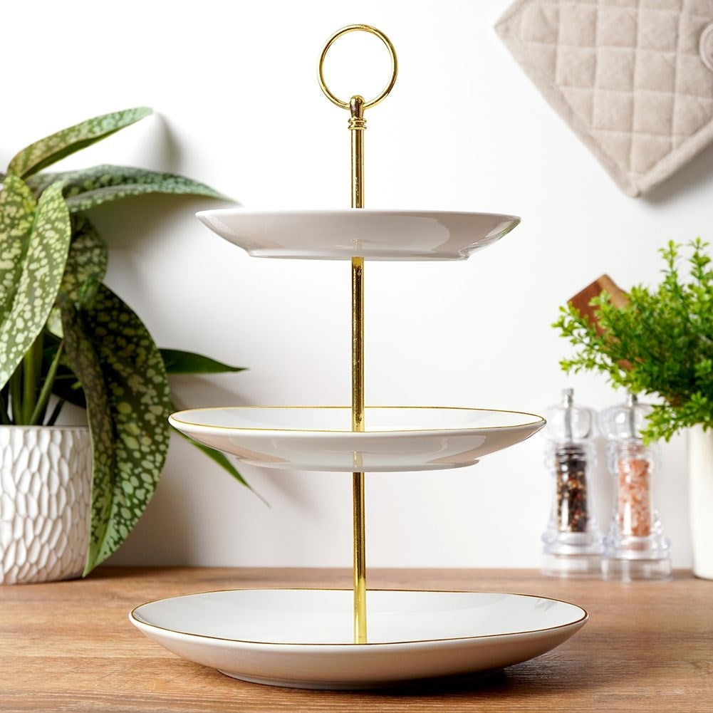 Elegant Three-Tier Cake Tray for Cakes, Fruits and Snacks