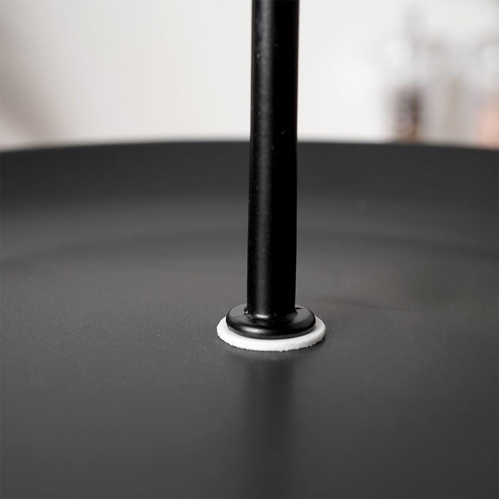 Elegant Three-Tier Cake Tray in Black Porcelain