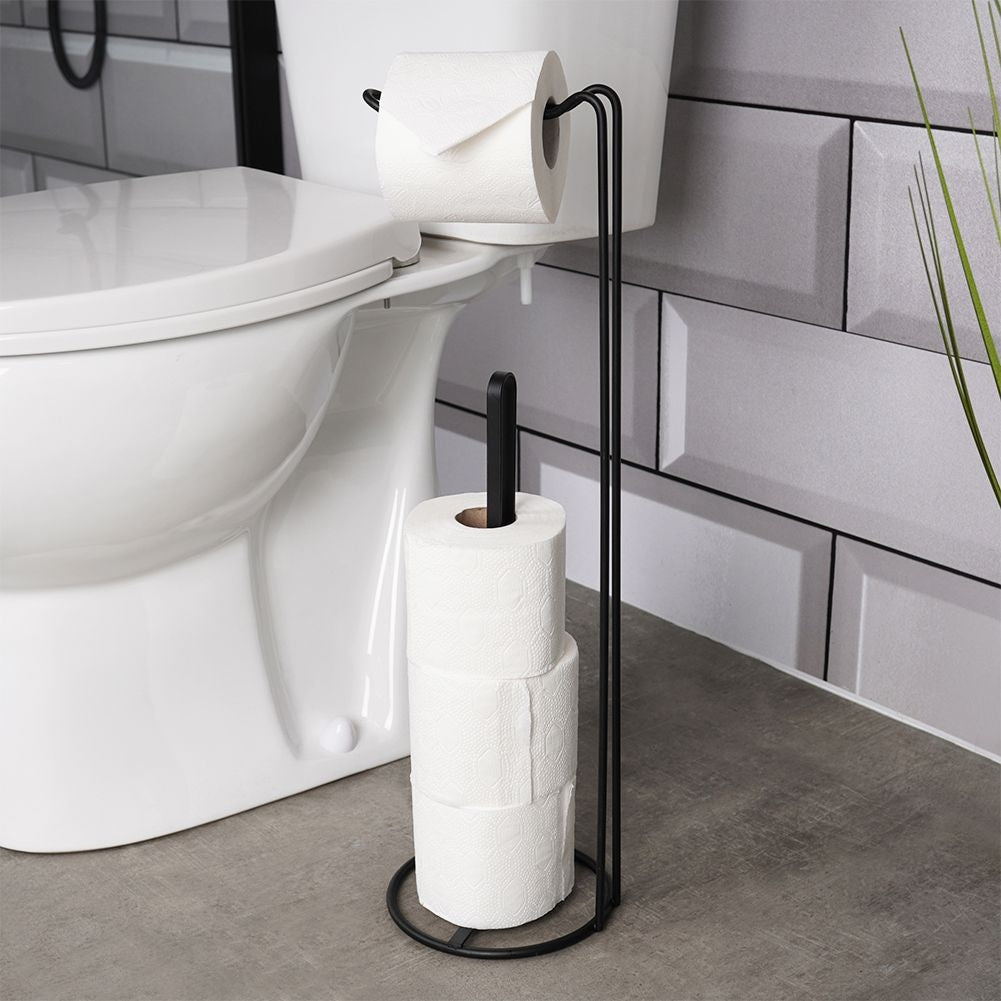 Elegant Toilet Paper Holder with Stand for Bathroom