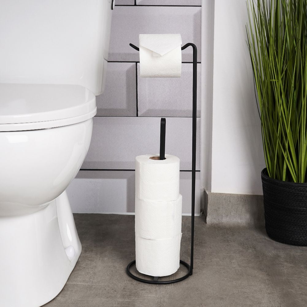 Elegant Toilet Paper Holder with Stand for Bathroom