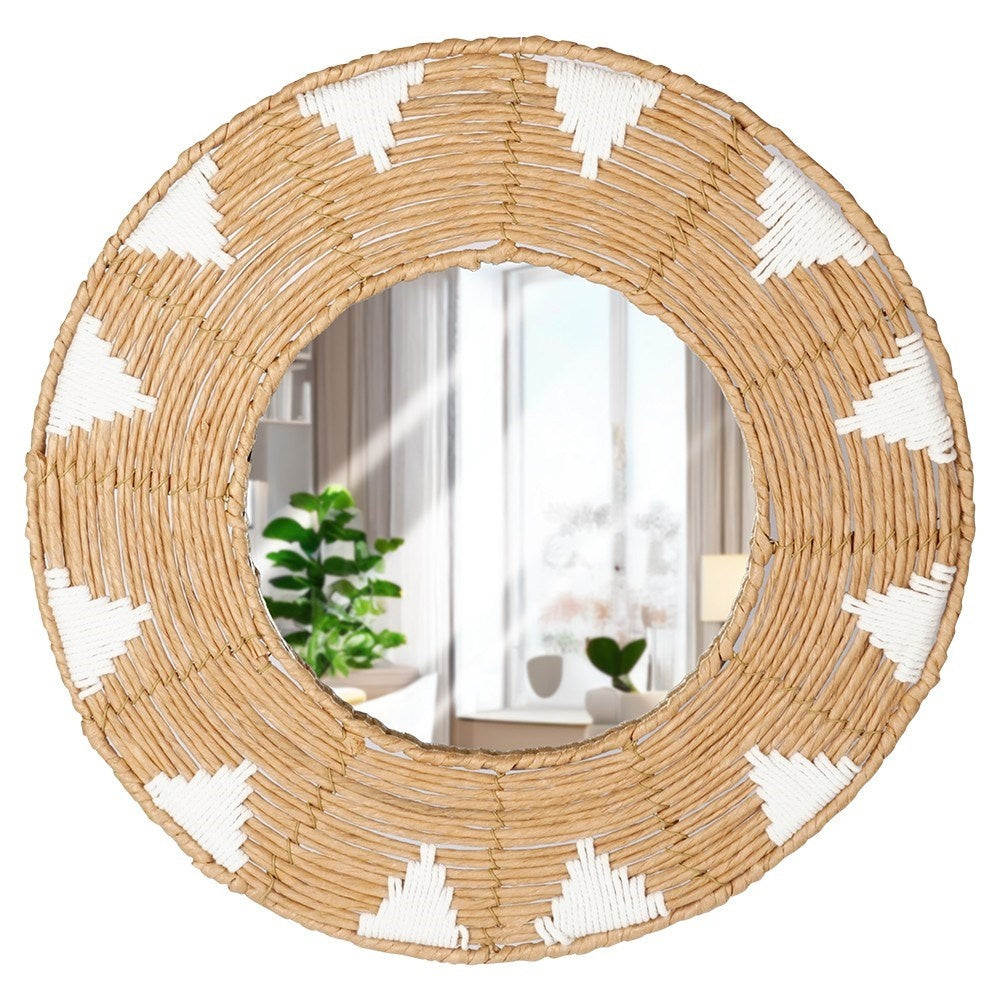 Elegant Wall Mirror 50 cm with Braided Cotton Frame