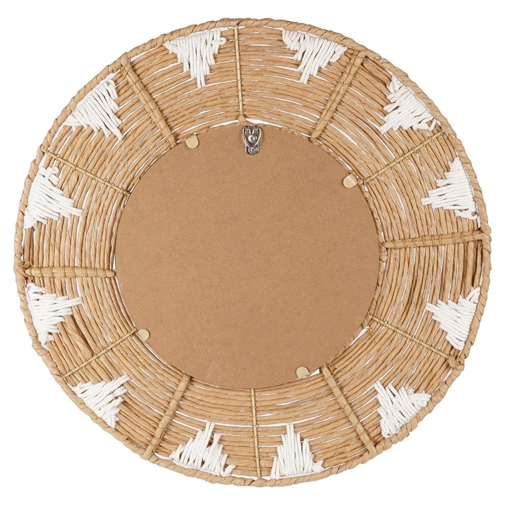 Elegant Wall Mirror 50 cm with Braided Cotton Frame