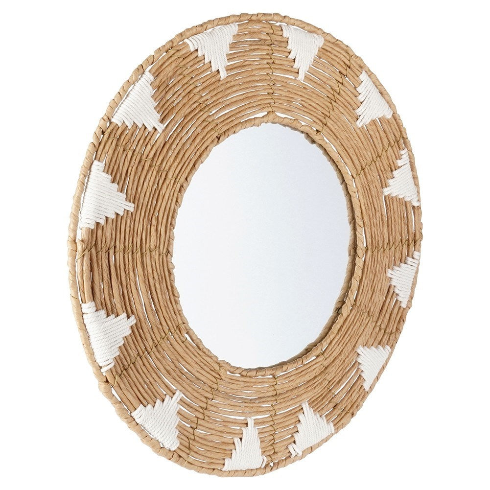 Elegant Wall Mirror 50 cm with Braided Cotton Frame