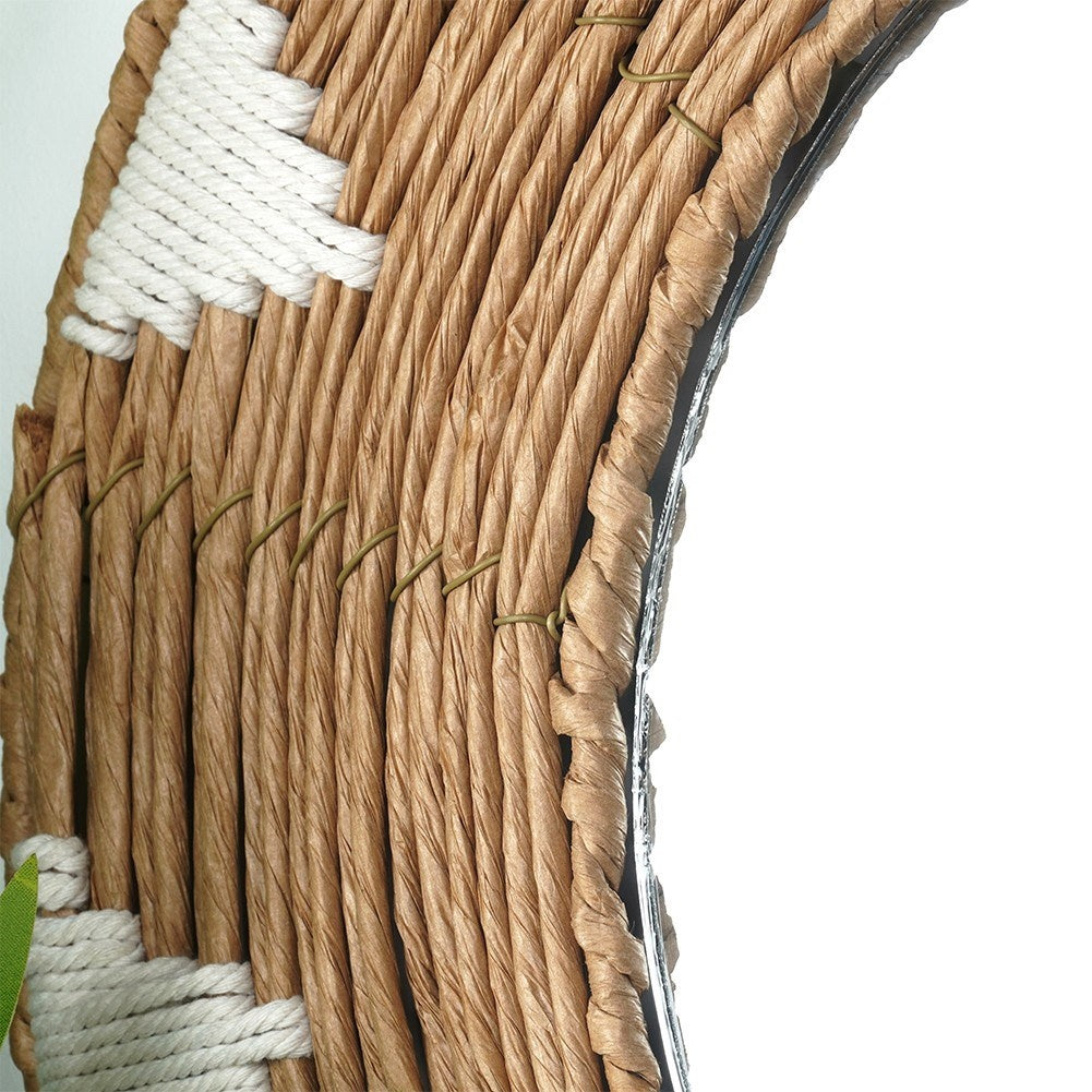 Elegant Wall Mirror 50 cm with Braided Cotton Frame