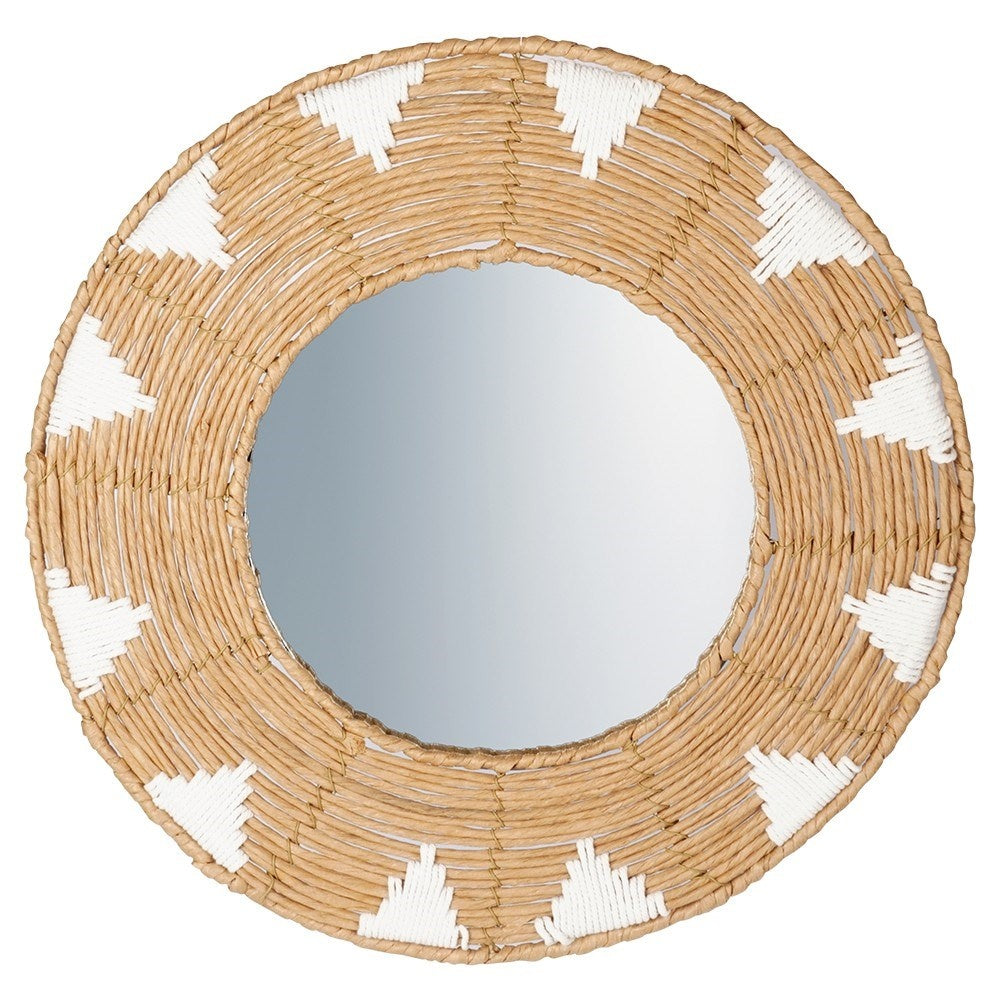 Elegant Wall Mirror 50 cm with Braided Cotton Frame