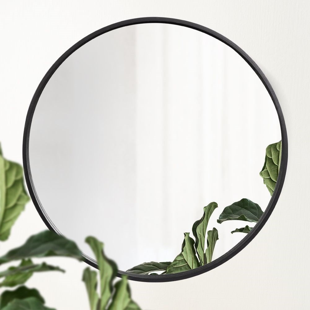 Elegant Wall Mirror with Black Wooden Frame for All Rooms