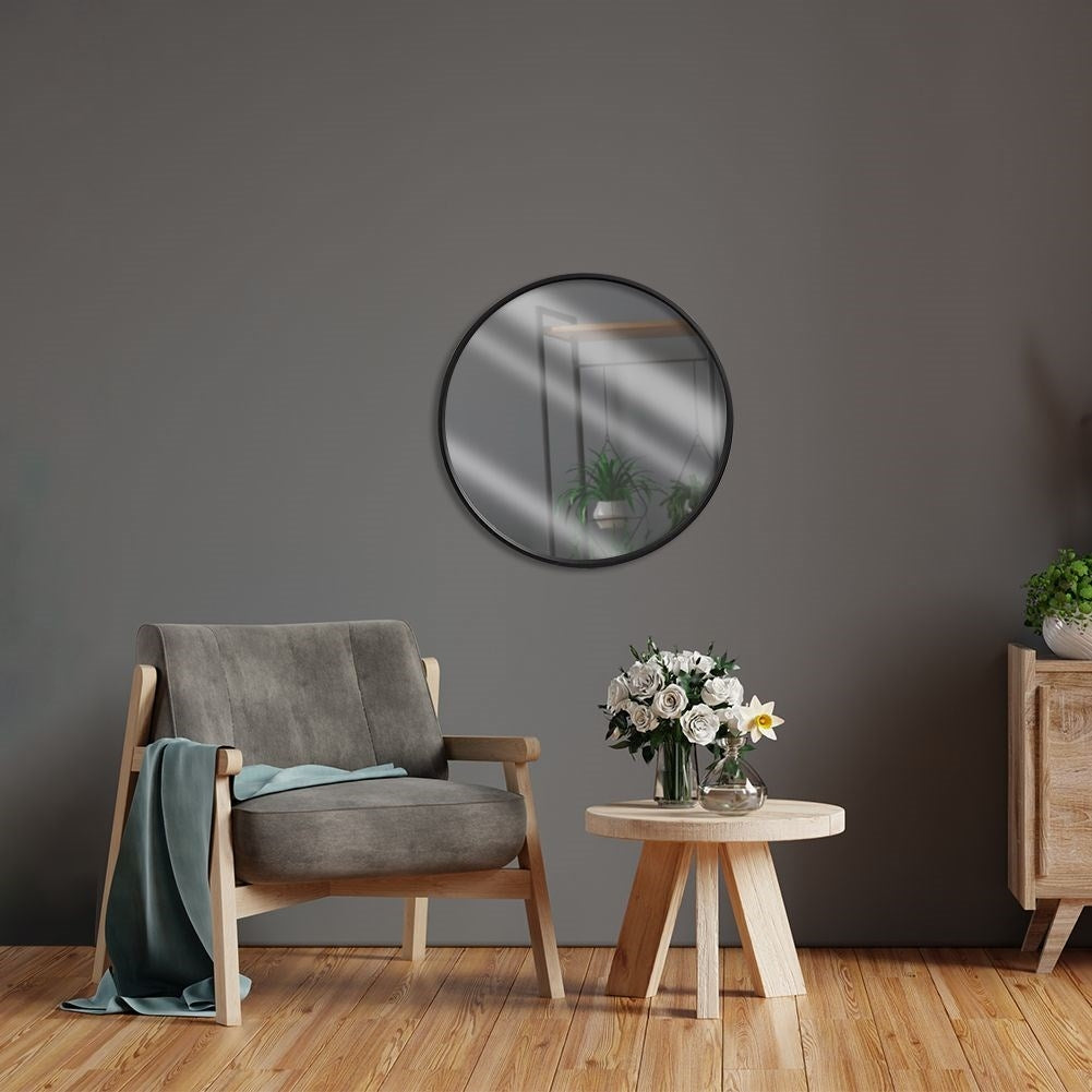 Elegant Wall Mirror with Black Wooden Frame for All Rooms