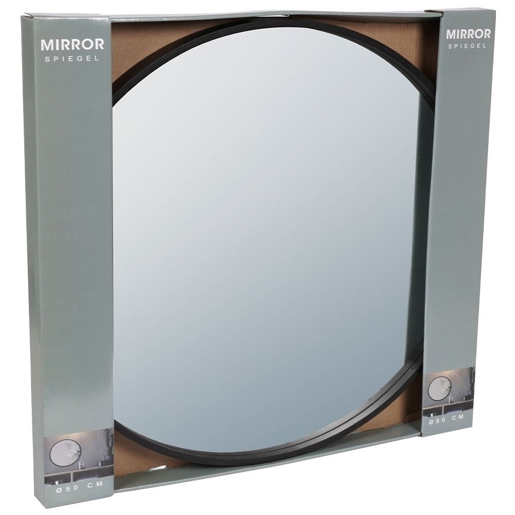 Elegant Wall Mirror with Black Wooden Frame for All Rooms