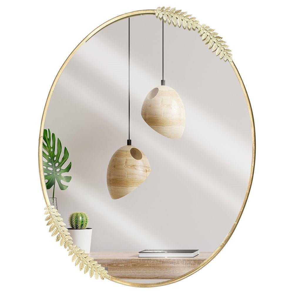 Elegant Wall Mirror with Golden Metal Frame