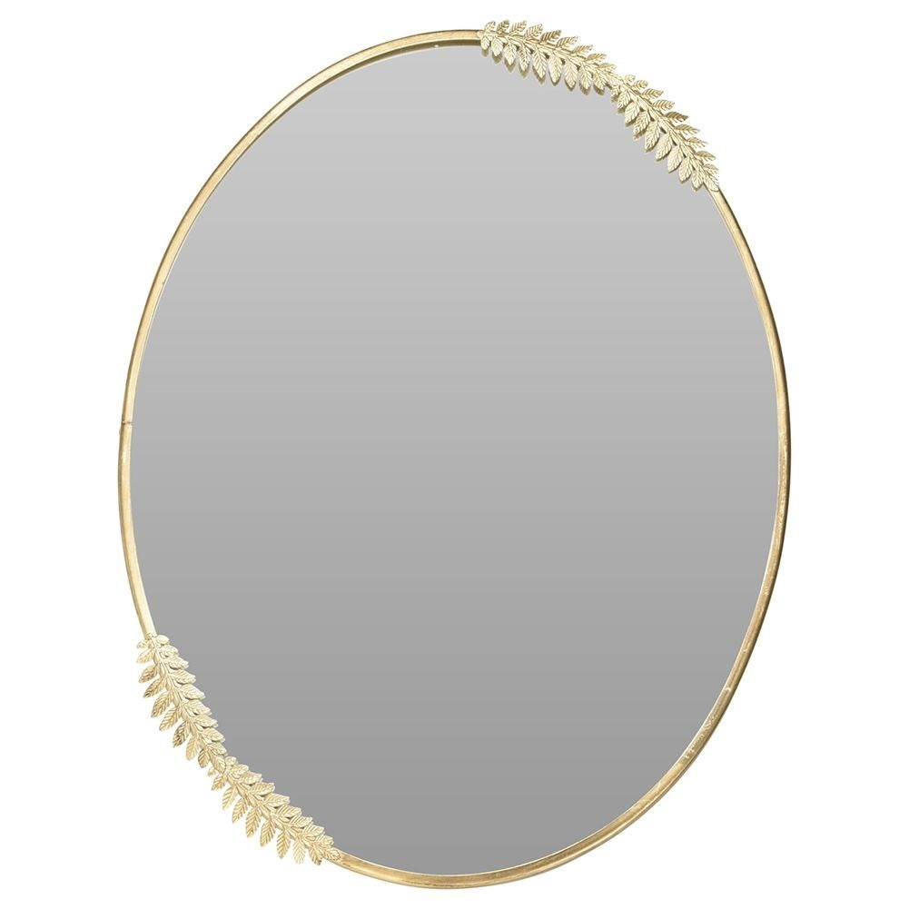 Elegant Wall Mirror with Golden Metal Frame