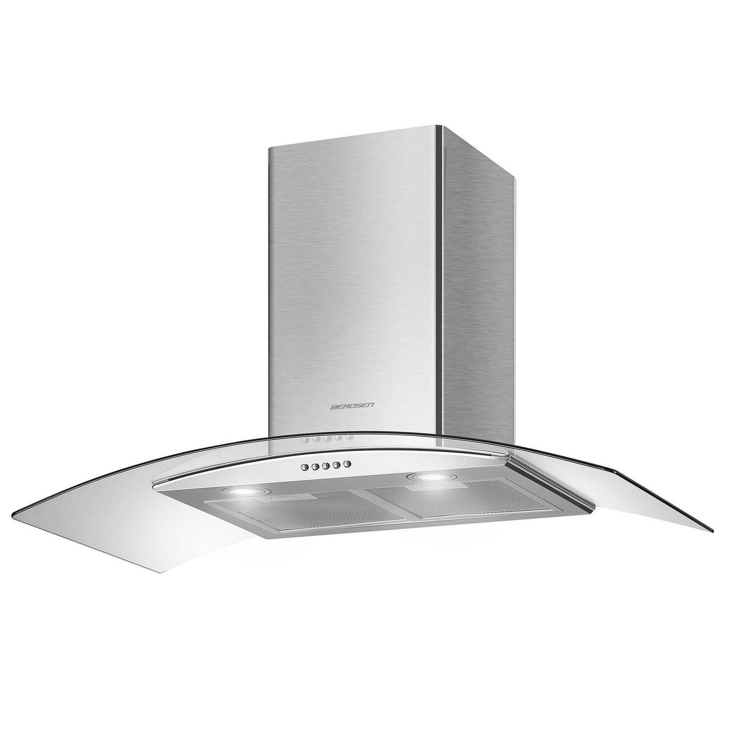 Elegant Wall Mounted Kitchen Hood 90 cm Berdsen BT-223 Stainless Steel