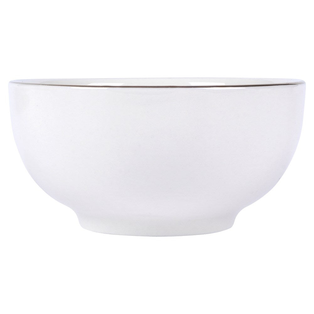 Elegant White Porcelain Bowl 200 ml with Gold Edge