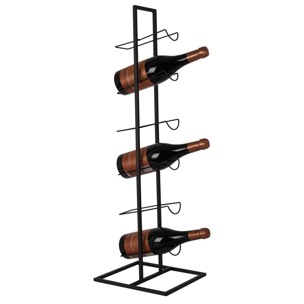 Elegant Wine Rack for 6 Bottles in Stylish Black Color