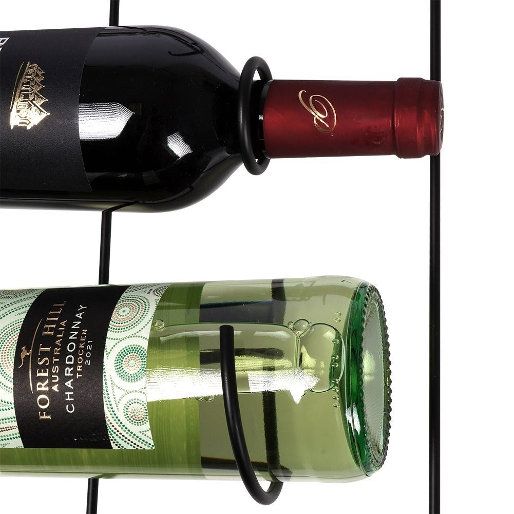 Elegant Wine Rack for Three Bottles in Black Metal