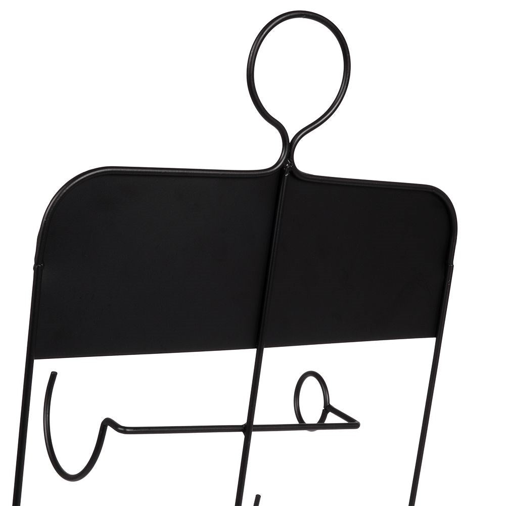 Elegant Wine Rack for Three Bottles in Black Metal