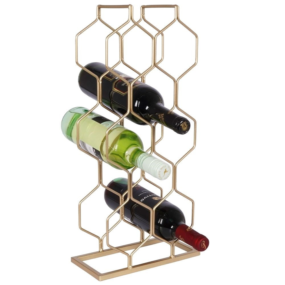 Elegant Wine Rack in Gold for 8 Bottles