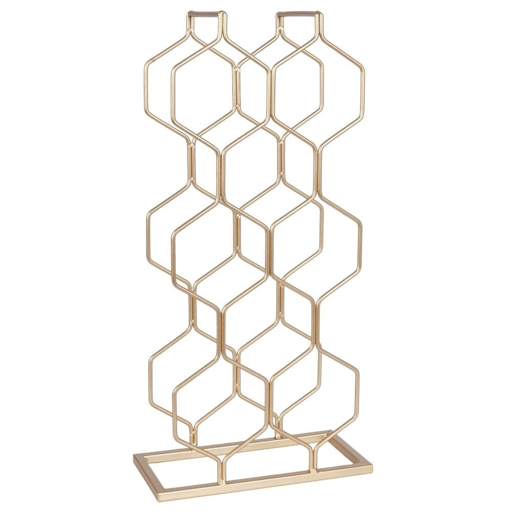 Elegant Wine Rack in Gold for 8 Bottles