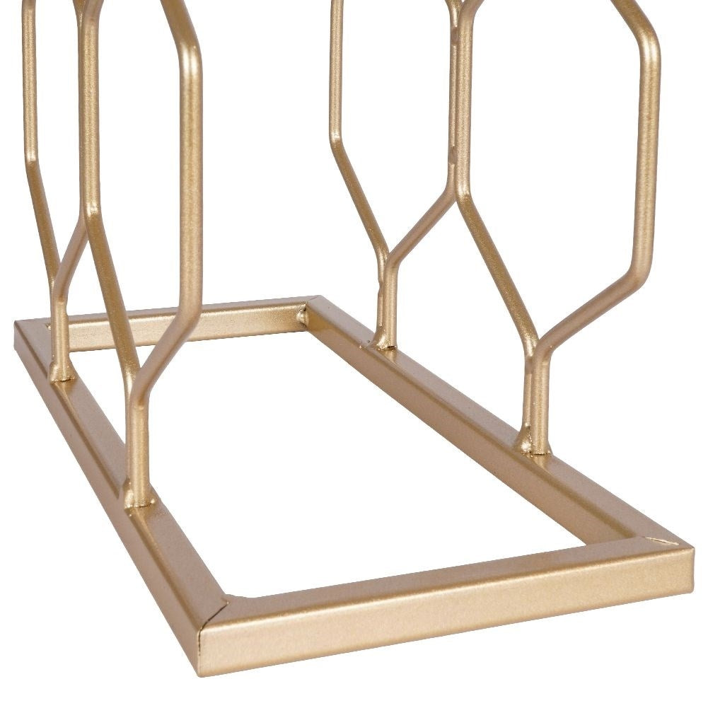 Elegant Wine Rack in Gold for 8 Bottles