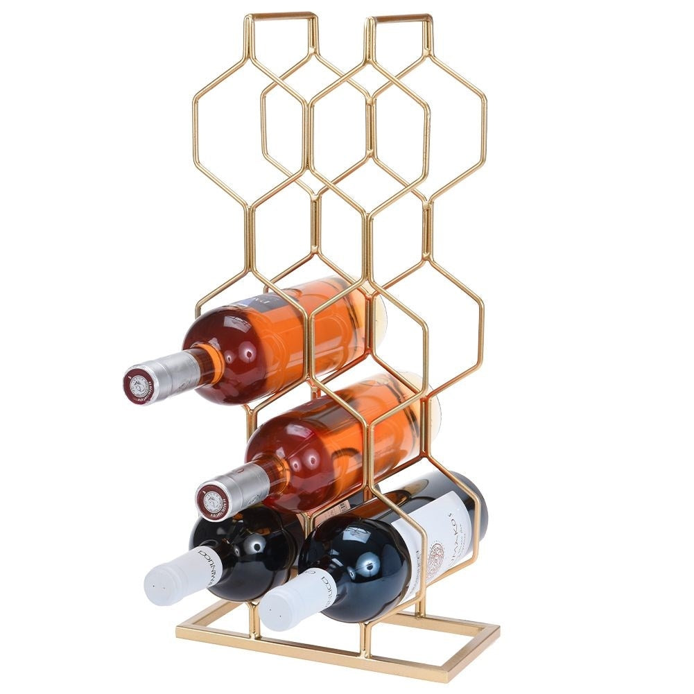 Elegant Wine Rack in Gold for 8 Bottles