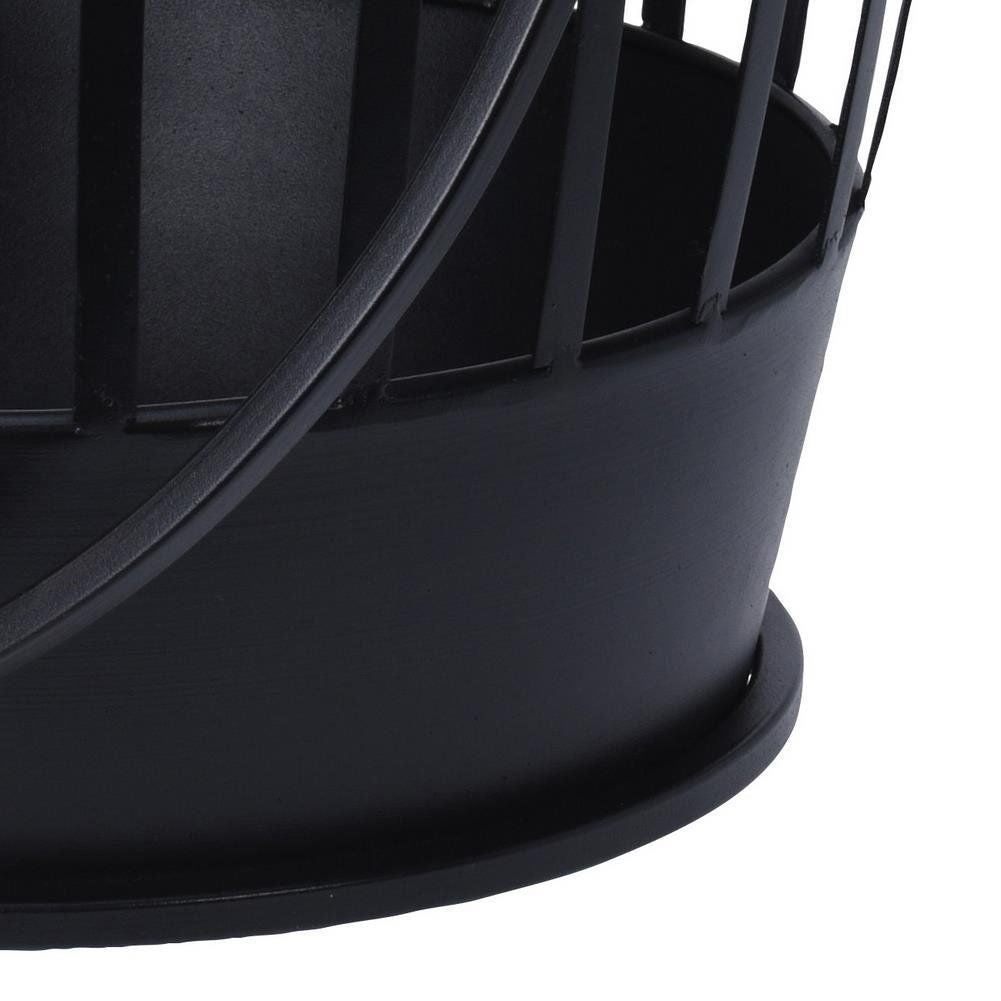 Elegant Wood Basket in Black Metal for Loft Style Fireplace