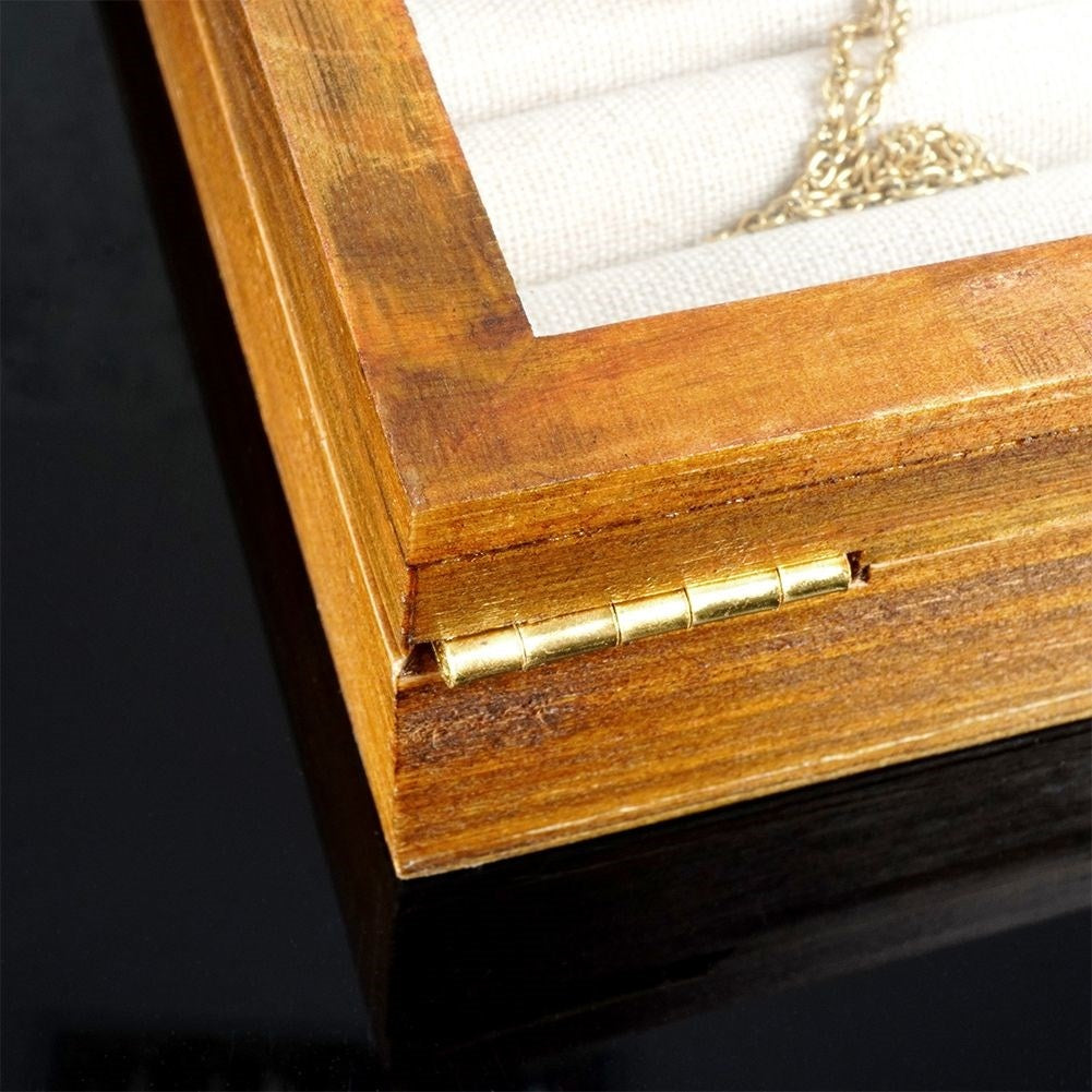 Elegant Wooden Box with Glass Lid for Jewelry